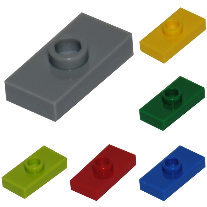LEGO® 10Stk Platte Fliese 1x2 modifiziert mit Noppe blau 3794 